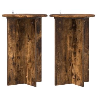 vidaXL Soporte De Plantas 2 Pcs Roble Ahumado &Oslash;40 X 60 Cm Vidaxl