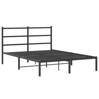 vidaXL Vidaxl - Estructura Cama Sin Colch&oacute;n Con Cabecero Metal Negro 140x190 Cm