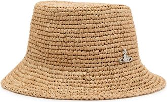 Vivienne Westwood Orb Raffia Bucket hat - Beige - L