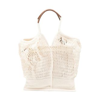 Hereu Calella Leather-Trimmed Tote Bag - female - Hereu - Shopping Bags - Beige - ONE SIZE - Bags