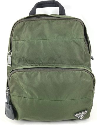 Prada Khaki Nylon Backpack (Pre-Owned)