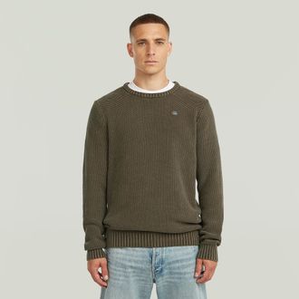 G-Star Garment Dyed Structure Gebreide Trui - Grijs - Heren