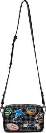 Amiri patch-embellished messenger bag - men - Cotton/Flax/Polyurethane - One Size - Black