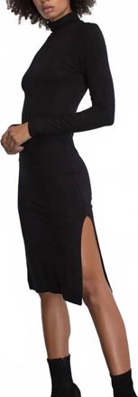 TROIS Mulder Turtleneck Dress In Black