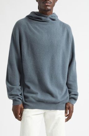 Frenckenberger Hooded Cashmere Sweater in Gargoyle at Nordstrom, Size X-Large