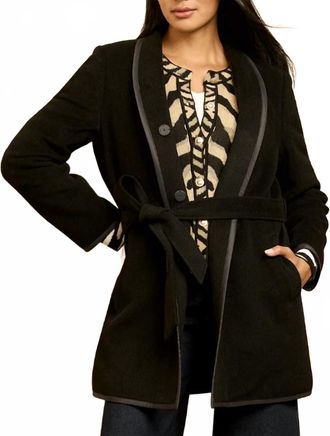 Nic+Zoe Reversible Quilted Wool Top Coat In Black