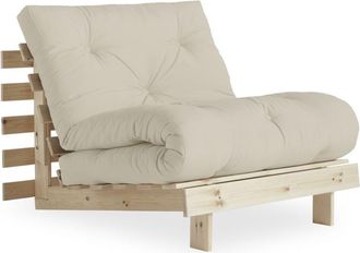 Karup Design Sillón cama 90x200cm de madera natural y tejido - Beige