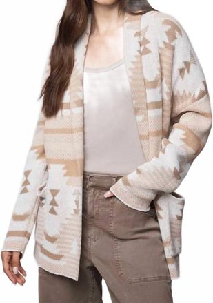 Splendid Cierra Aztec Cardigan In Burnt Orange Aztec