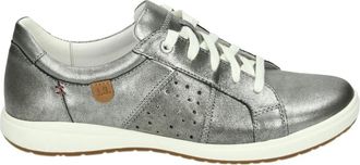 Josef Seibel Schoenen, Dames, Grijs, 39 EU, Leer, Sportieve Lage Dames Sneakers Zilver
