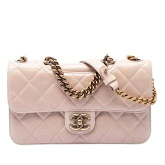 Chanel Pre-owned Quilted Calf Leather Satchel - Dames - Pre-owned - Beige - Maat: ONE Size Leer