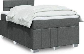 vidaXL Cama Box Spring Con Colch&oacute;n Tela Gris Oscuro 120x190 Cm Vidaxl