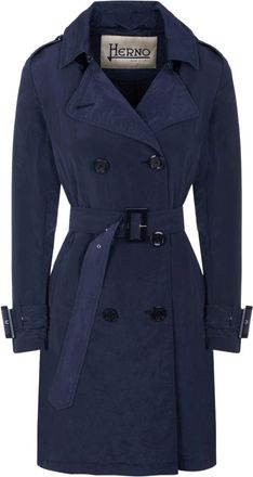 Herno Klassieke Trenchcoat - Dames - Mantels - Blauw - Maat: 4XS