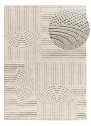 Atticgo Alfombra con relieve geom&eacute;trica crema 120x170 cm
