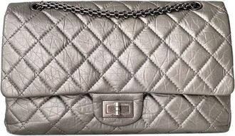 Chanel Vintage Silver Aged Leather 2.55 Reissue 227 Bag