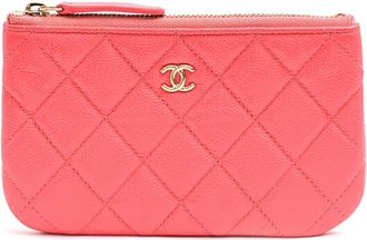 Chanel Pink Grained Calfskin Coin Purse/Coin Case (Pre-Owned)