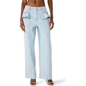 Steve Madden Chlo Flounce Detail Jeans in Sulphur Spring at Nordstrom, Size 24