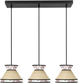 Fabrilamp Fabrilamp - L&aacute;mpara De Techo Alargada Constantinopla 3xe27 Beis/rojo