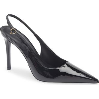 Mango Pietra Slingback Pointed Toe Pump in Black at Nordstrom, Size 8.5Us
