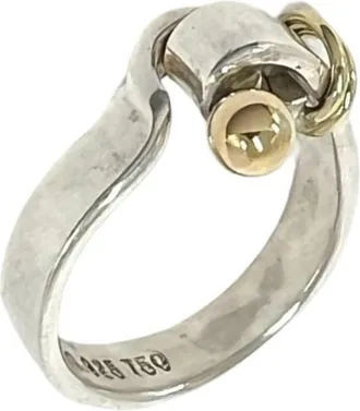 Tiffany & Co. Gold Silver Yellow Gold (18K) Silver 925 Band Ring (Pre-Owned)