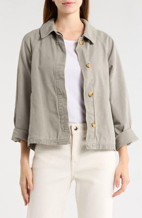 Marine Layer Olivia Crop Cotton Jacket in Shadow at Nordstrom, Size X-Large