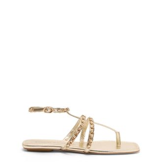 Stuart Weitzman Soluxe Crystal Sandal - female - Stuart Weitzman - Flat Sandals - Yellow - 3 1/2 UK - Shoes