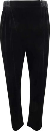 Armani Broeken, Dames, Zwart, M, Fluwelen Broek Made in Italy