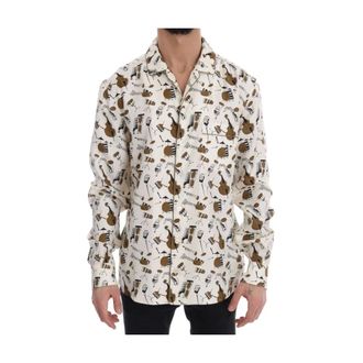 Dolce & Gabbana Heren, Overhemden, Veelkleurig, Maat: 3XS Zijde