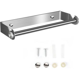 OEM Dispensador Mural Para Toallas De Papel Y Film Transparente - Soporte De Aluminio Plateado, F&aacute;cil De Instalar, Compatible Con Rollos De Cocina Est&aacute;nda