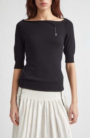 Paloma Wool Cain Crystal Tassel Cotton Sweater in Black at Nordstrom, Size X-Small