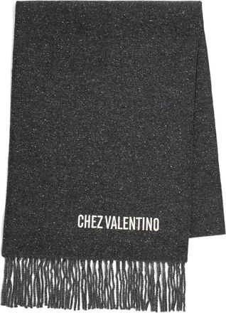 Valentino Garavani Wool Scarf With Vlogo Embroidery