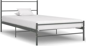 vidaXL Estructura De Cama Sin Colch&oacute;n Metal Gris 90x200 Cm Vidaxl