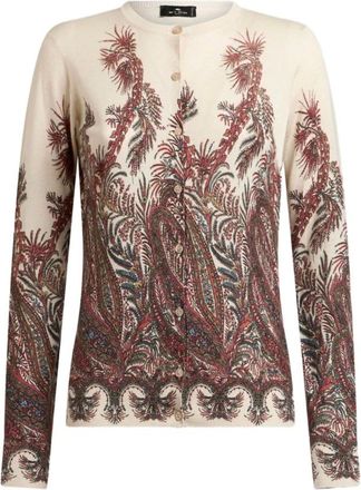 Etro Etro, Cardigans, female, Multicolor, Size: M Knit Paisley Cardigan