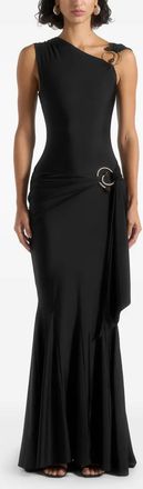 Mani&egrave;re De Voir Rania gedrapeerde avondjurk - Zwart