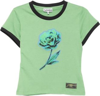 Ganni T-shirt con grafica - Verde