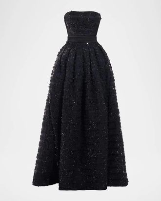 Zhivago Doll Sequined A-Line Gown