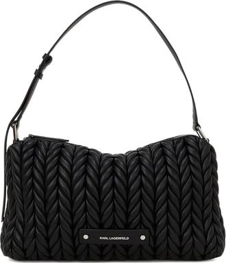 Karl Lagerfeld Borsa a spalla K/Weave media - Nero
