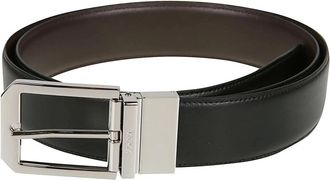 Ermenegildo Zegna Keerbare Leren Riem - Heren - Riemen - Zwart - 110 CM - Leer - Accessoires