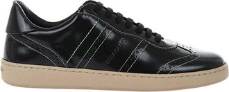 Ferragamo Black Low-top Leather Sneakers