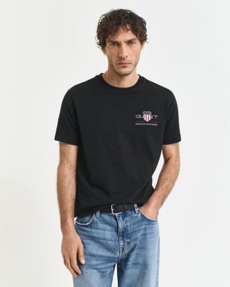 GANT Men Embroidered Archive Shield T-Shirt (XXL) BLACK