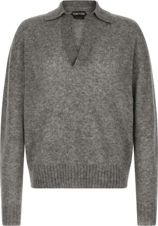 Tom Ford Grey Shirt Collar Sweaters