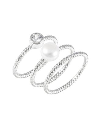 Splendid Pearls Silver 6.5-7Mm Freshwater Pearl Ring