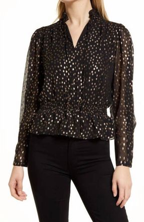 Vince Camuto Holiday Hues Peplum Top In Black