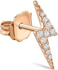 Maria Tash Diamond Lightning Bolt Single Stud Earring in 18K Rose Gold/Diamond at Nordstrom, Size 11 Mm