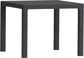 Dmora Mesa de jardín Terrace, Base de picnic, Mesa de comedor de jardín, Banco multiusos para exterior, 95x95 h75 cm, Antracita - Dmora