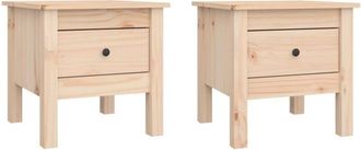 vidaXL Vidaxl - Mesa auxiliar 2 unidades de madera maciza de pino 40x40x39 cm