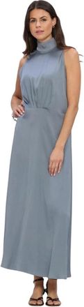 Drykorn Amabel Maxi Jurk - Dames - Maxi kleedjes - Blauw - S - Satijn - Kleedjes