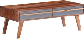 vidaXL Mesa De Centro De Madera Maciza Gris 110x50x40 Cm Vidaxl