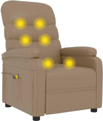 vidaXL Sill&oacute;n De Masaje De Cuero Sint&eacute;tico Color Capuchino Vidaxl