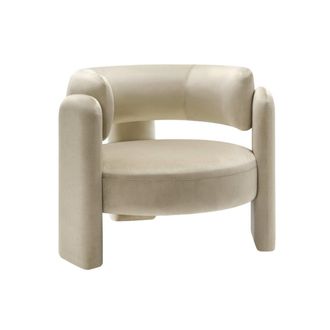 Sweeek Sill&oacute;n tr&iacute;pode en terciopelo, beige