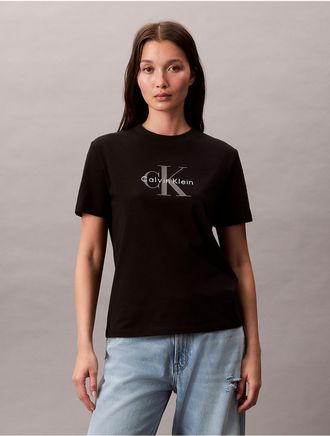 Calvin Klein Jeans Calvin Klein Womens Monologo Tee - Black - XS